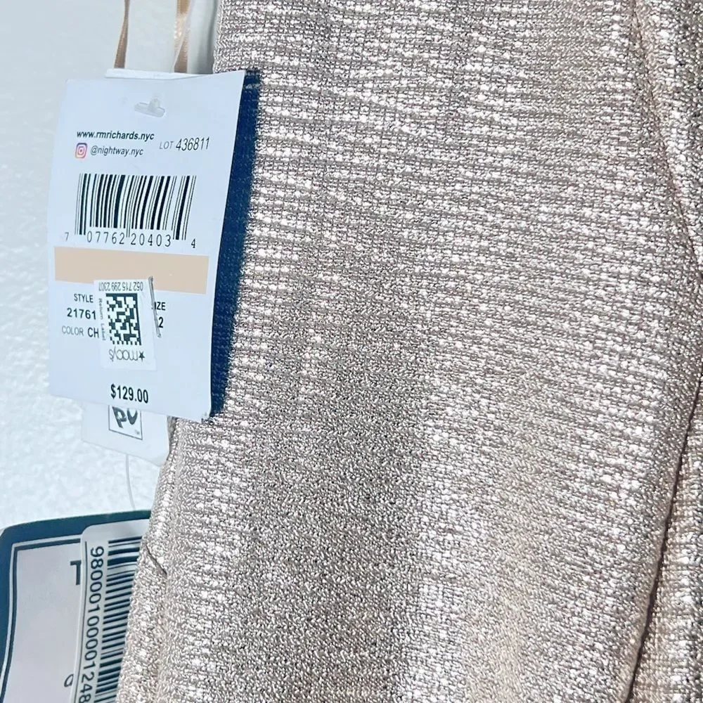Nightway Cold-Shoulder Foil Gown -
Champagne/Gold new size 8 women’s dress - Picture 12 of 14